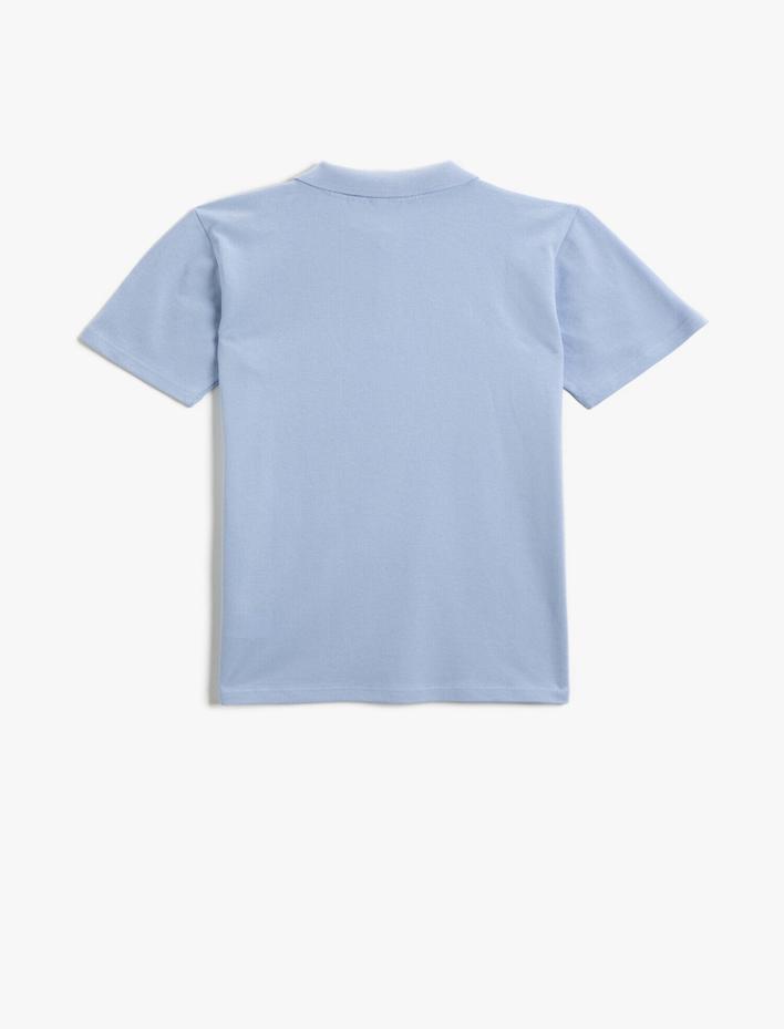 Erkek Çocuk Polo Yaka Tişört Baskılı Pamuklu