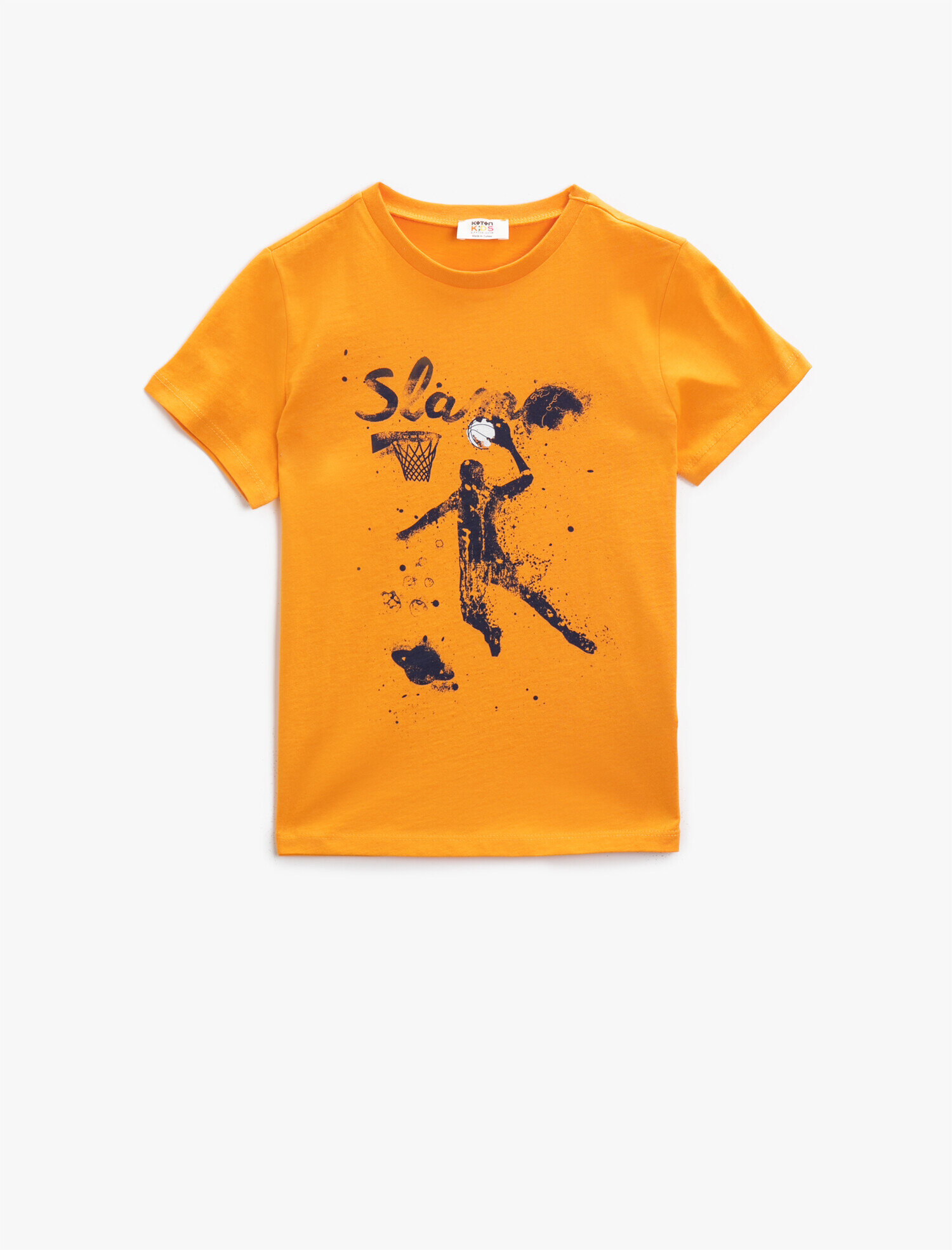  Erkek Çocuk Baskılı Tişört Kısa Kollu Bisiklet Yaka Pamuklu