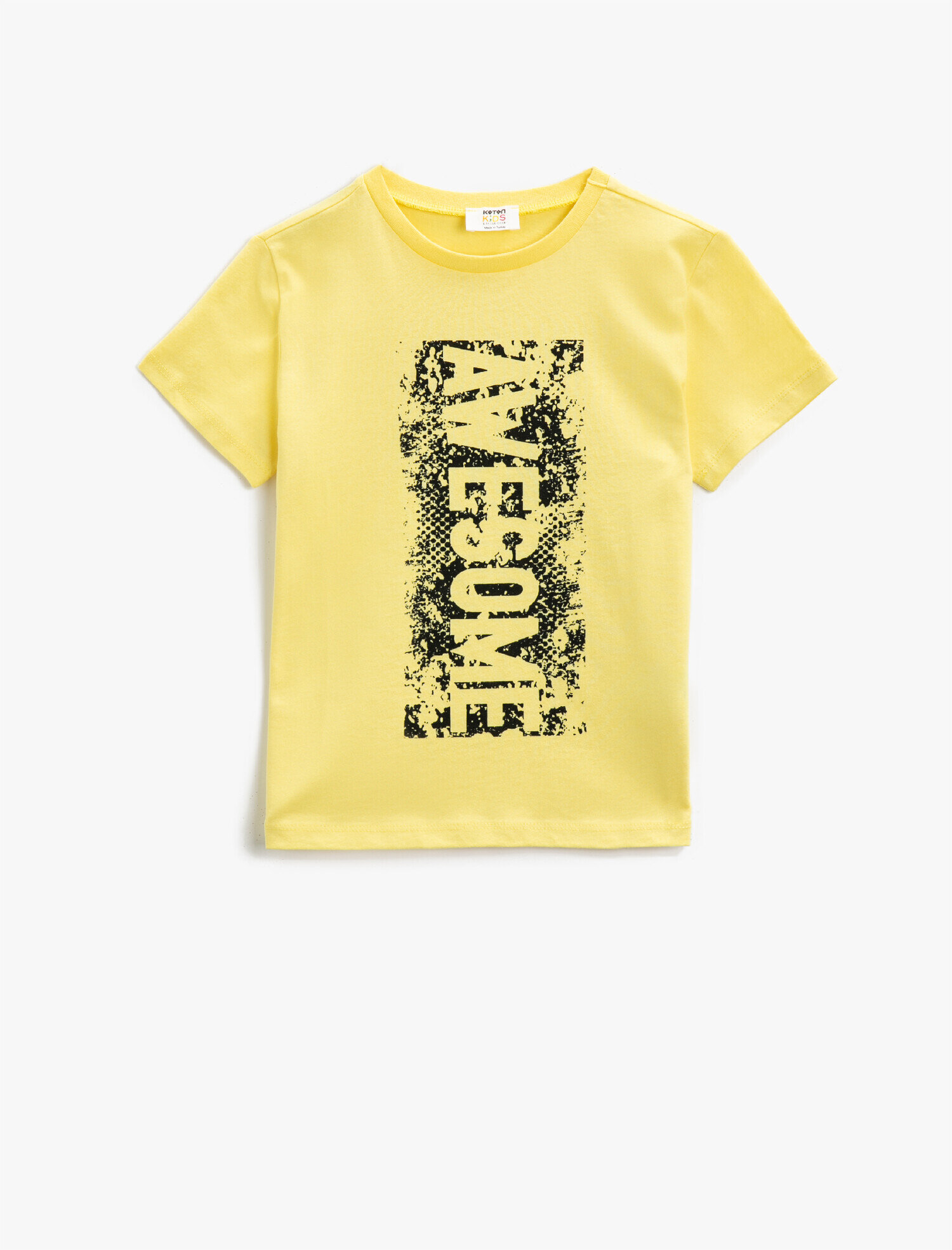  Erkek Çocuk Yazılı Tişört Kısa Kollu Biisiklet Yaka Pamuklu