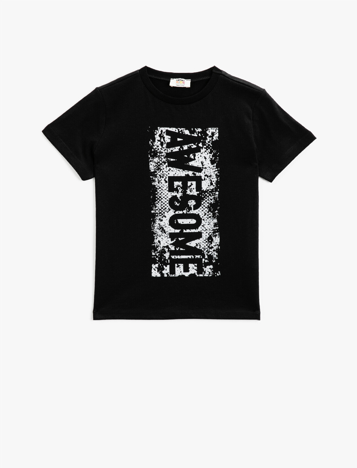  Erkek Çocuk Yazılı Tişört Kısa Kollu Biisiklet Yaka Pamuklu