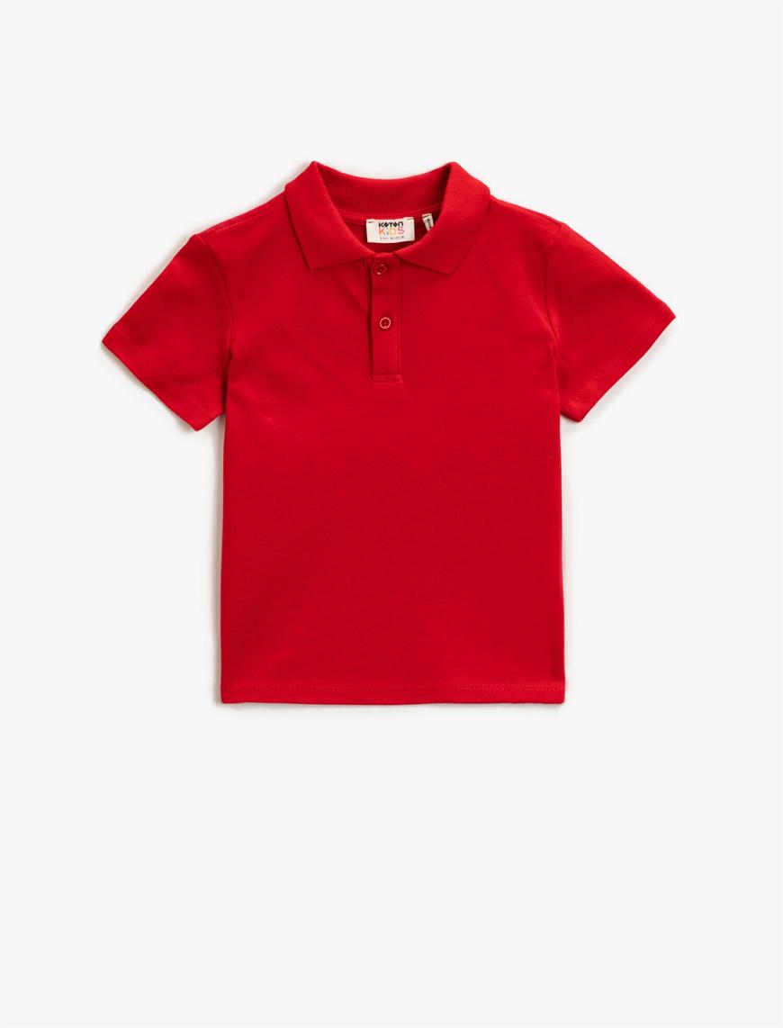  Erkek Çocuk Polo Yaka Tişört Pamuklu Basic Kısa Kollu