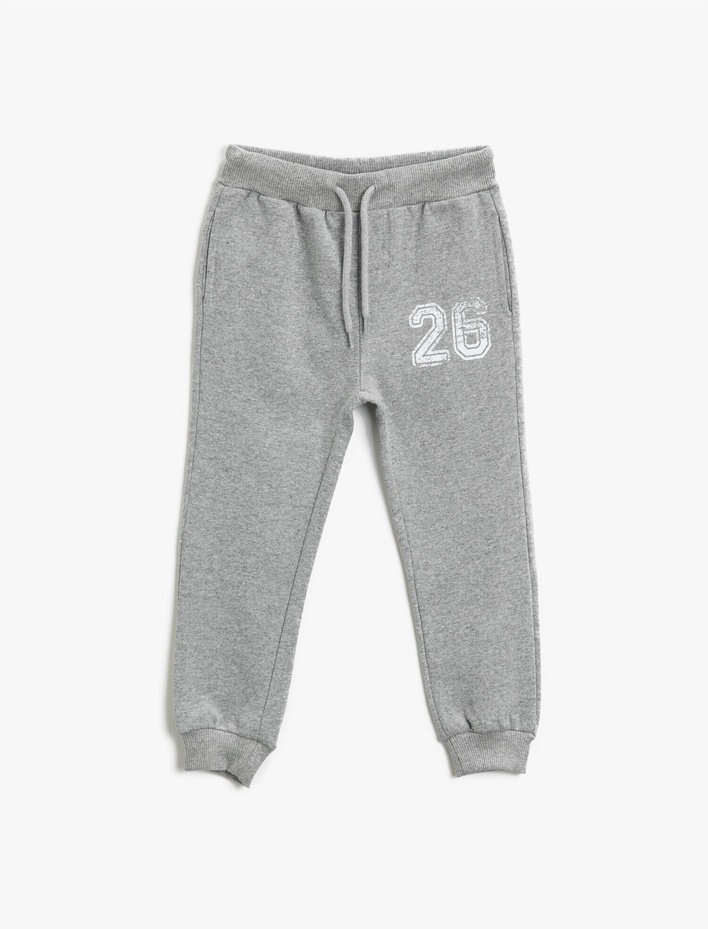 Erkek Çocuk Beli Bağlamalı Baskılı Jogger Eşofman Altı