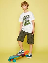 Baskılı Şort Pamuklu