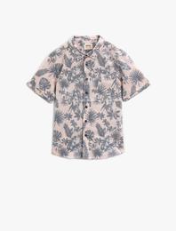 Kısa Kollu Gömlek Baskılı Pamuklu