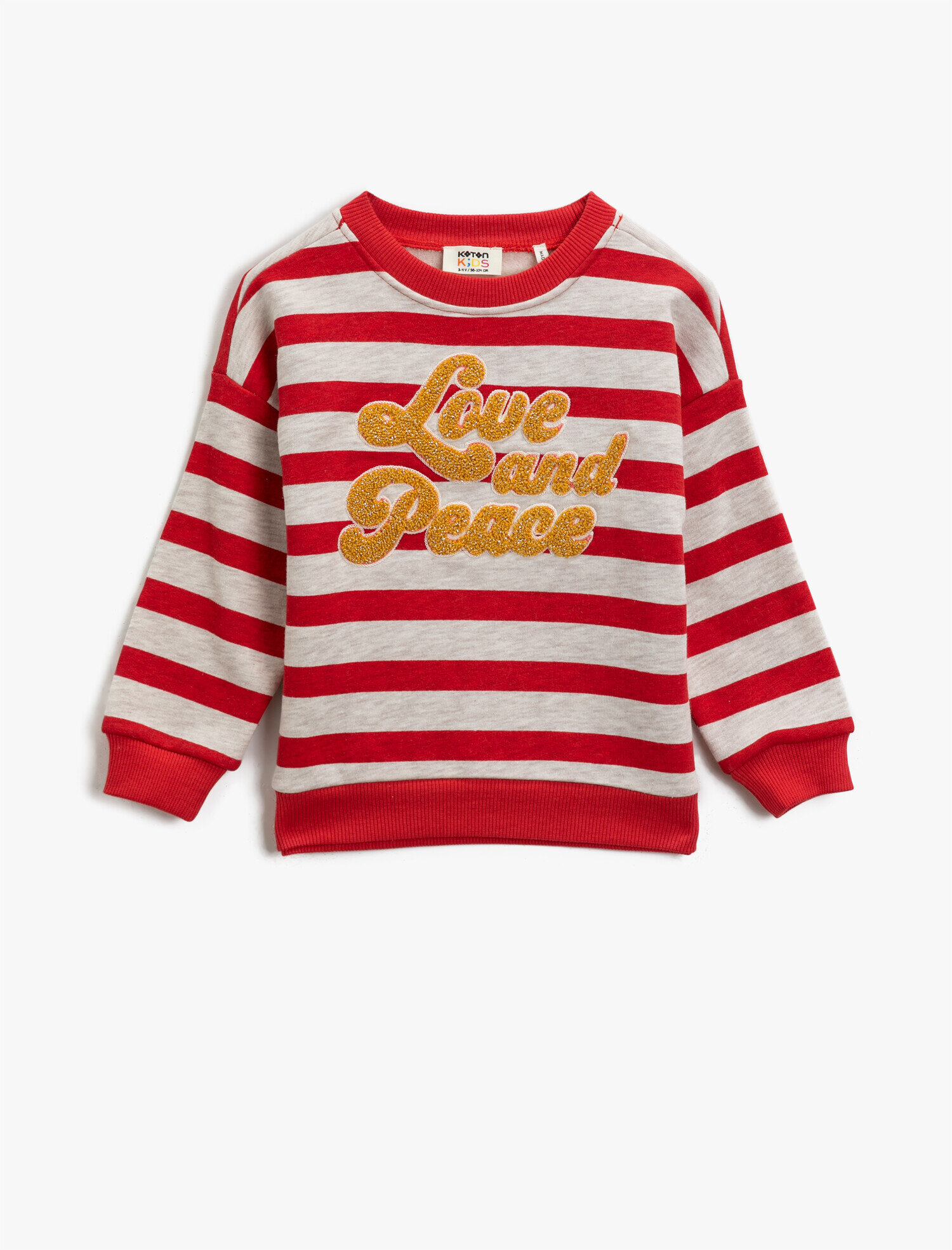  Kız Çocuk Çizgili Sweatshirt Pamuklu