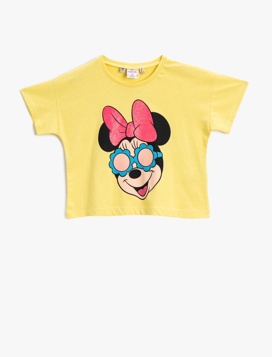  Kız Çocuk Minnie Mouse Tişört Lisanslı Pamuklu