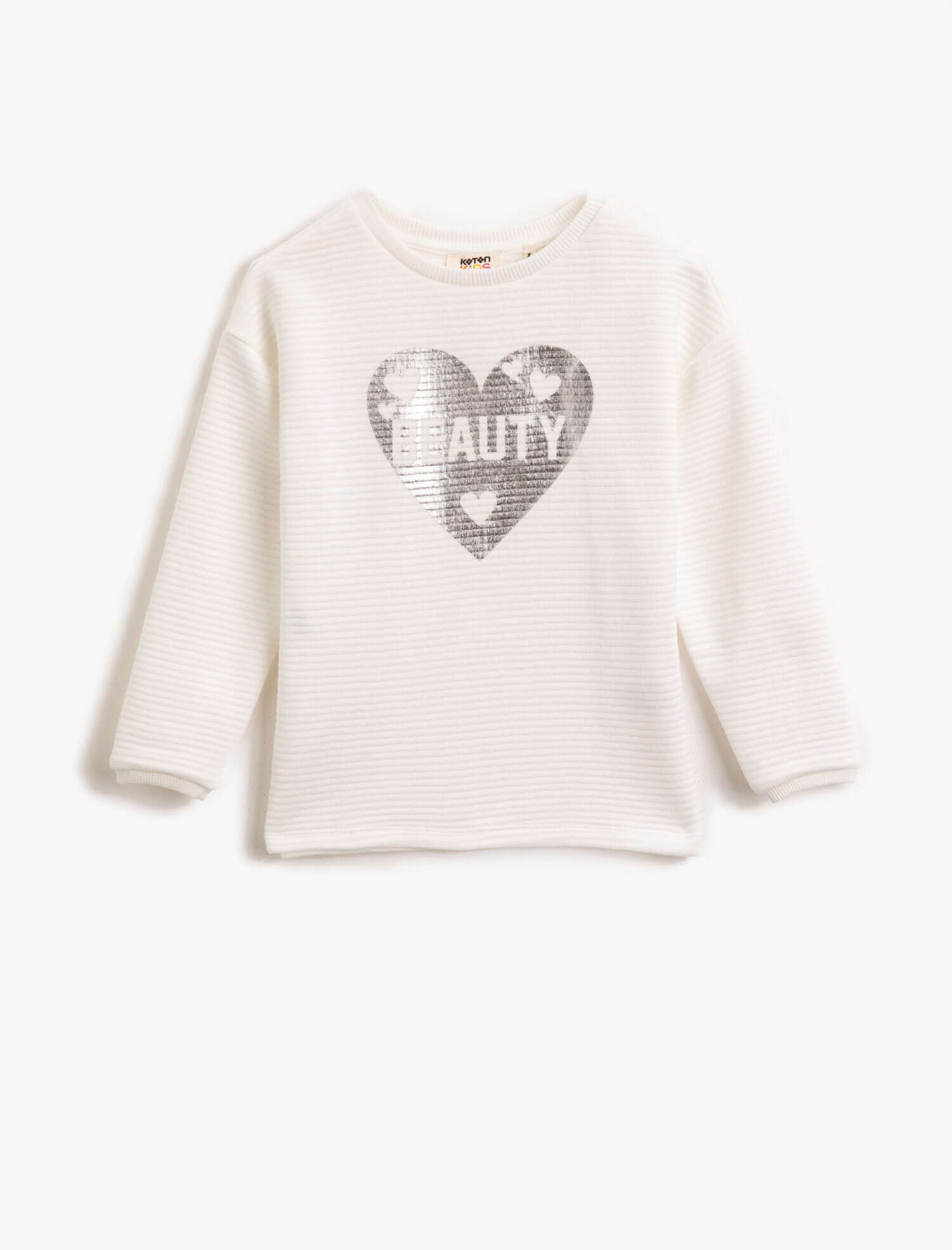  Kız Çocuk Bisiklet Yaka Uzun Kollu Baskılı Sweatshirt