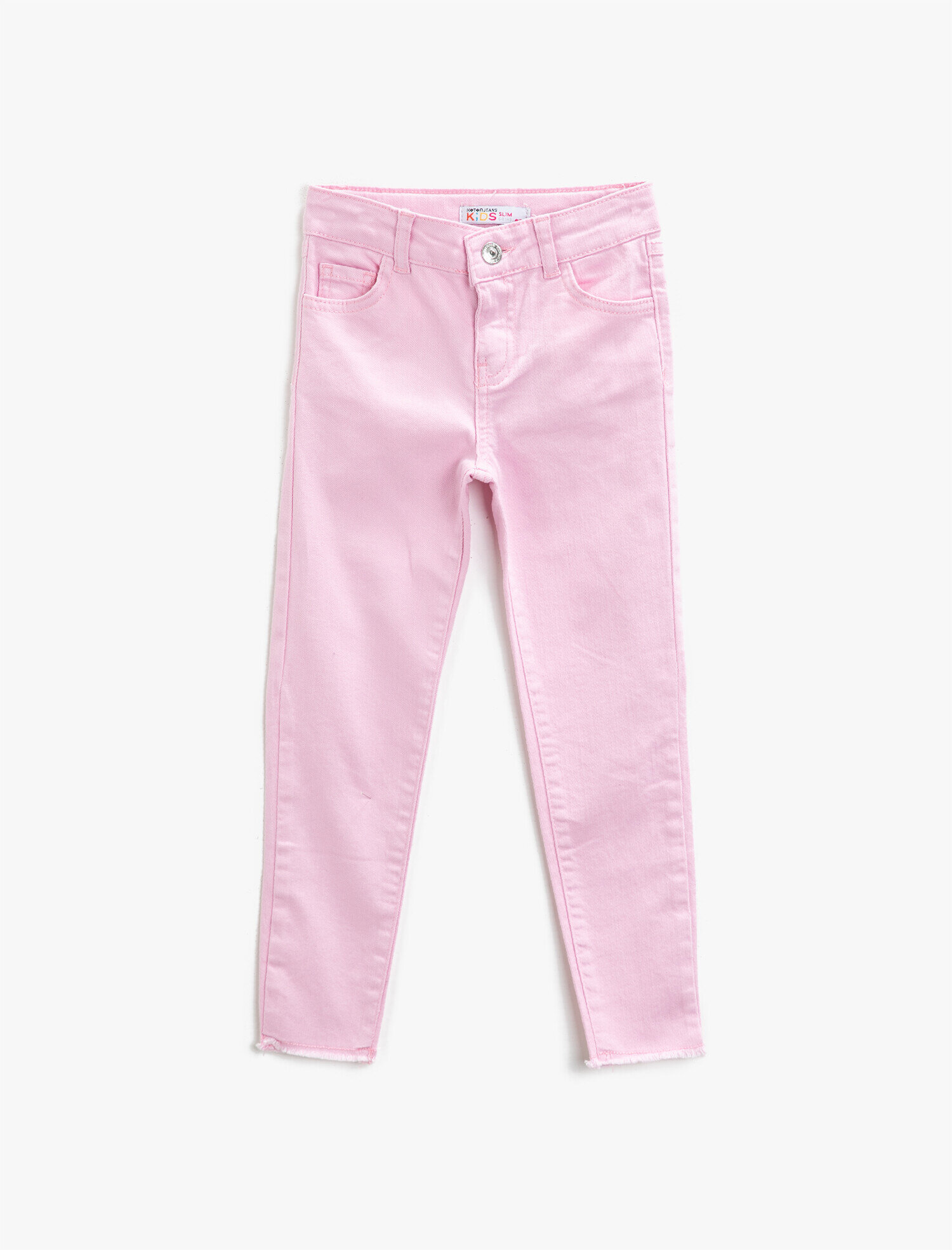  Kız Çocuk Basic Kot Pantolon Pamuklu Cepli - Slim Jean