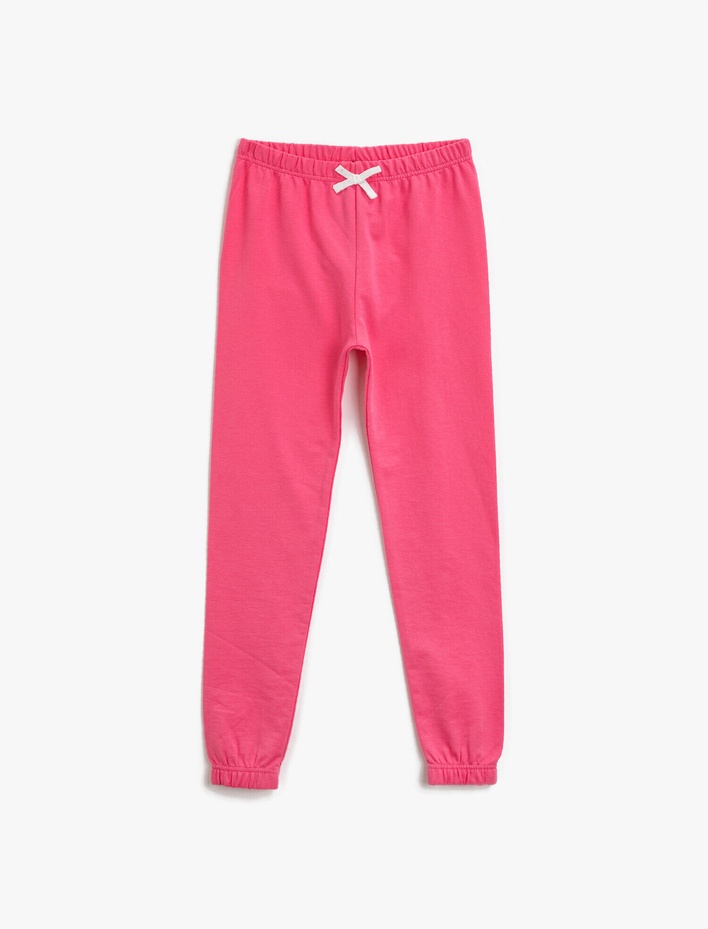 Kız Çocuk Pamuklu Beli Lastikli Basic Eşofman Altı