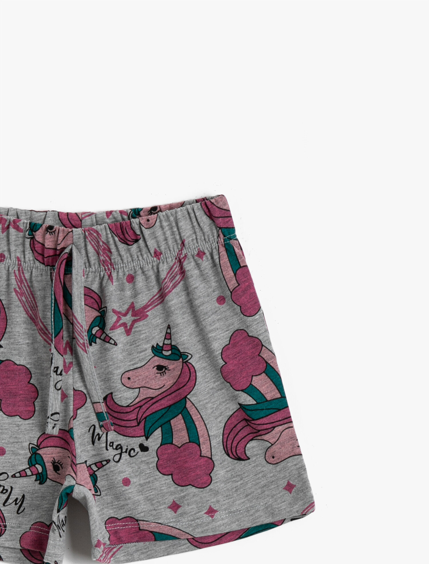  Kız Çocuk Unicorn Baskılı Şort