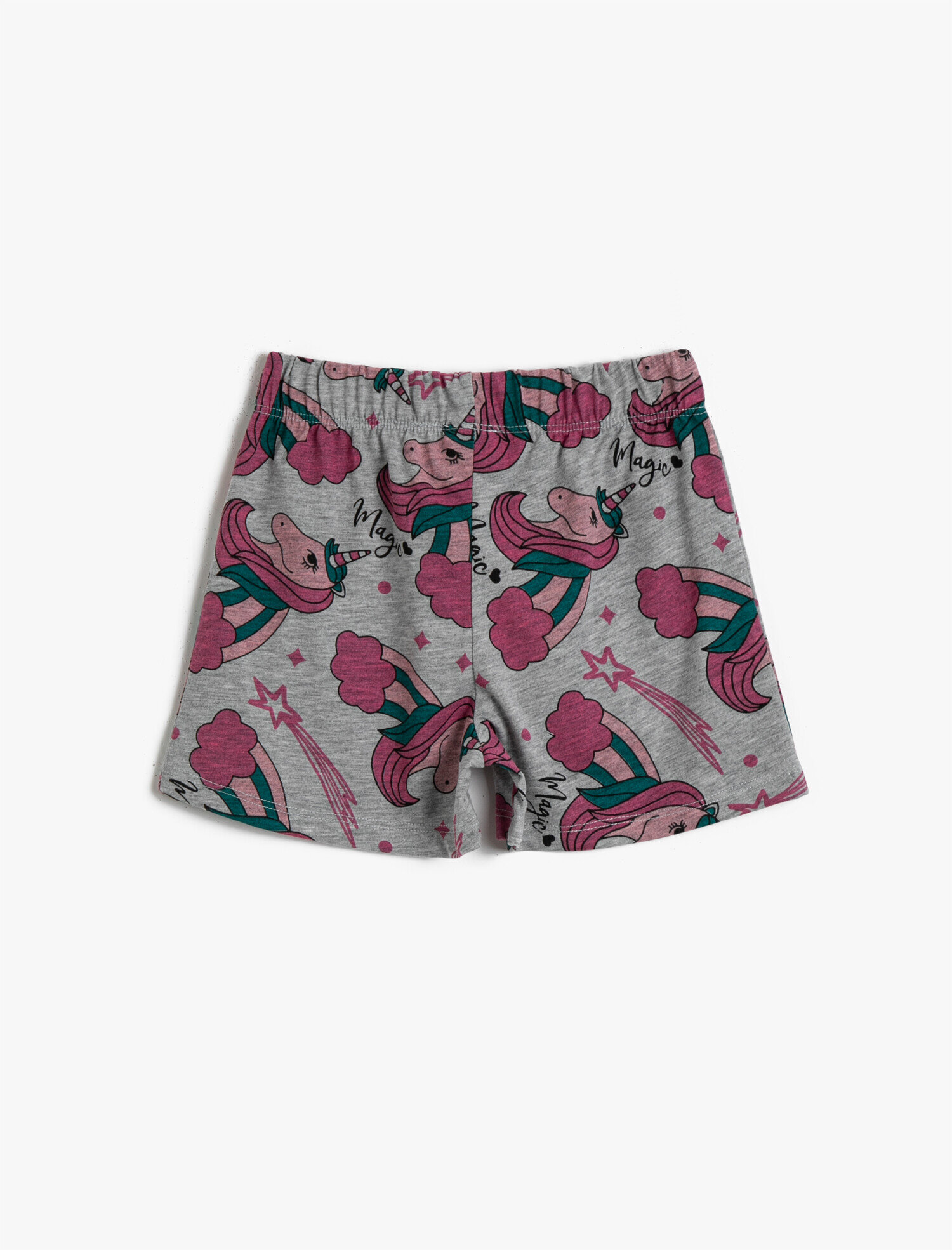 Kız Çocuk Unicorn Baskılı Şort
