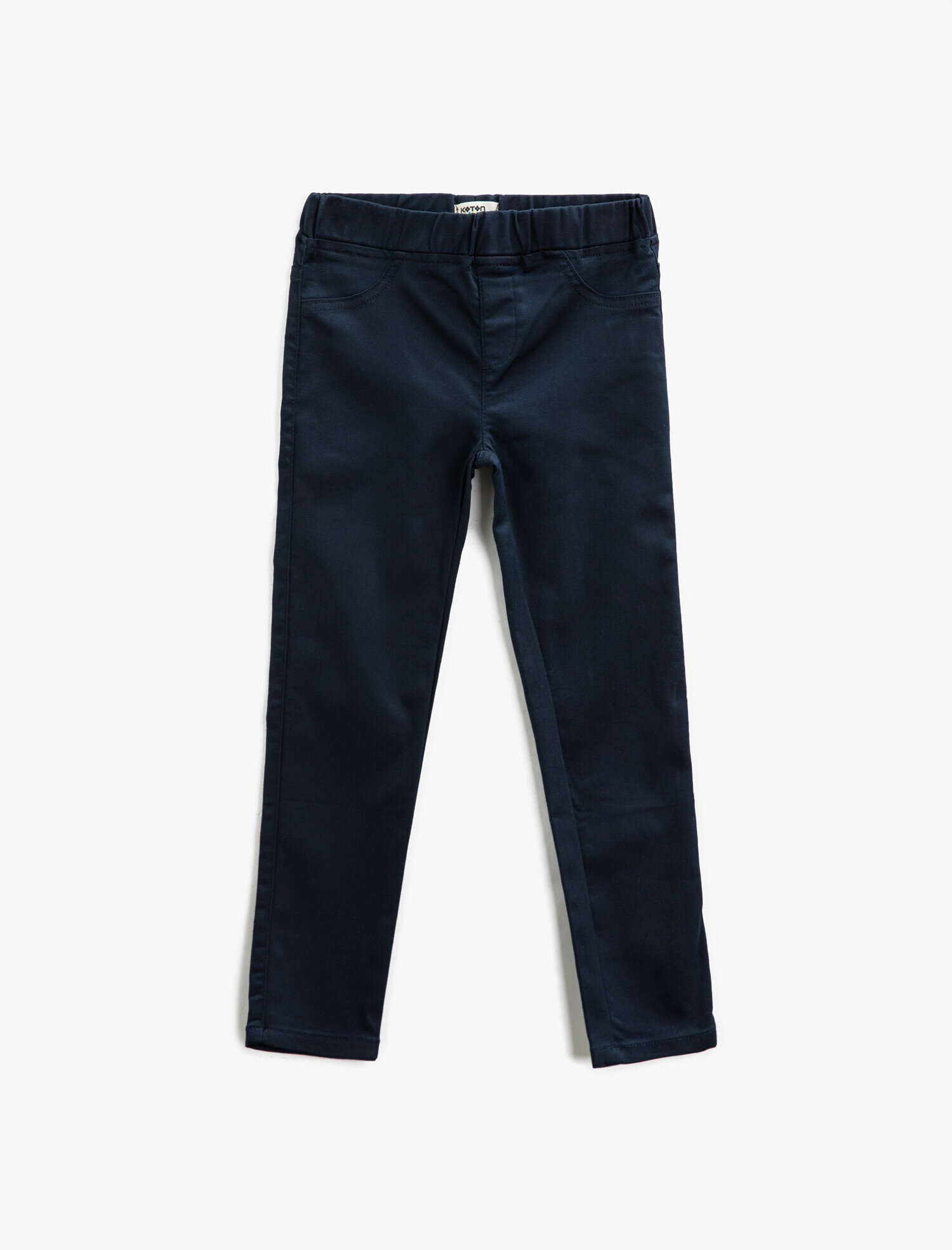  Kız Çocuk Beli Lastikli Pantolon Pamuklu Basic