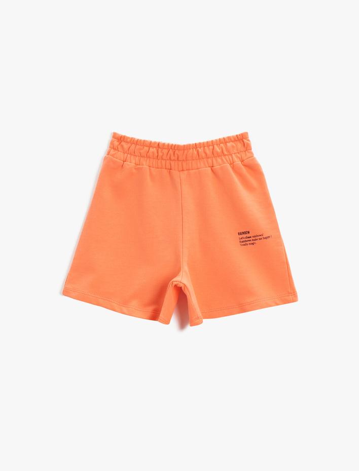 Kız Çocuk Baskılı Şort Pamuklu