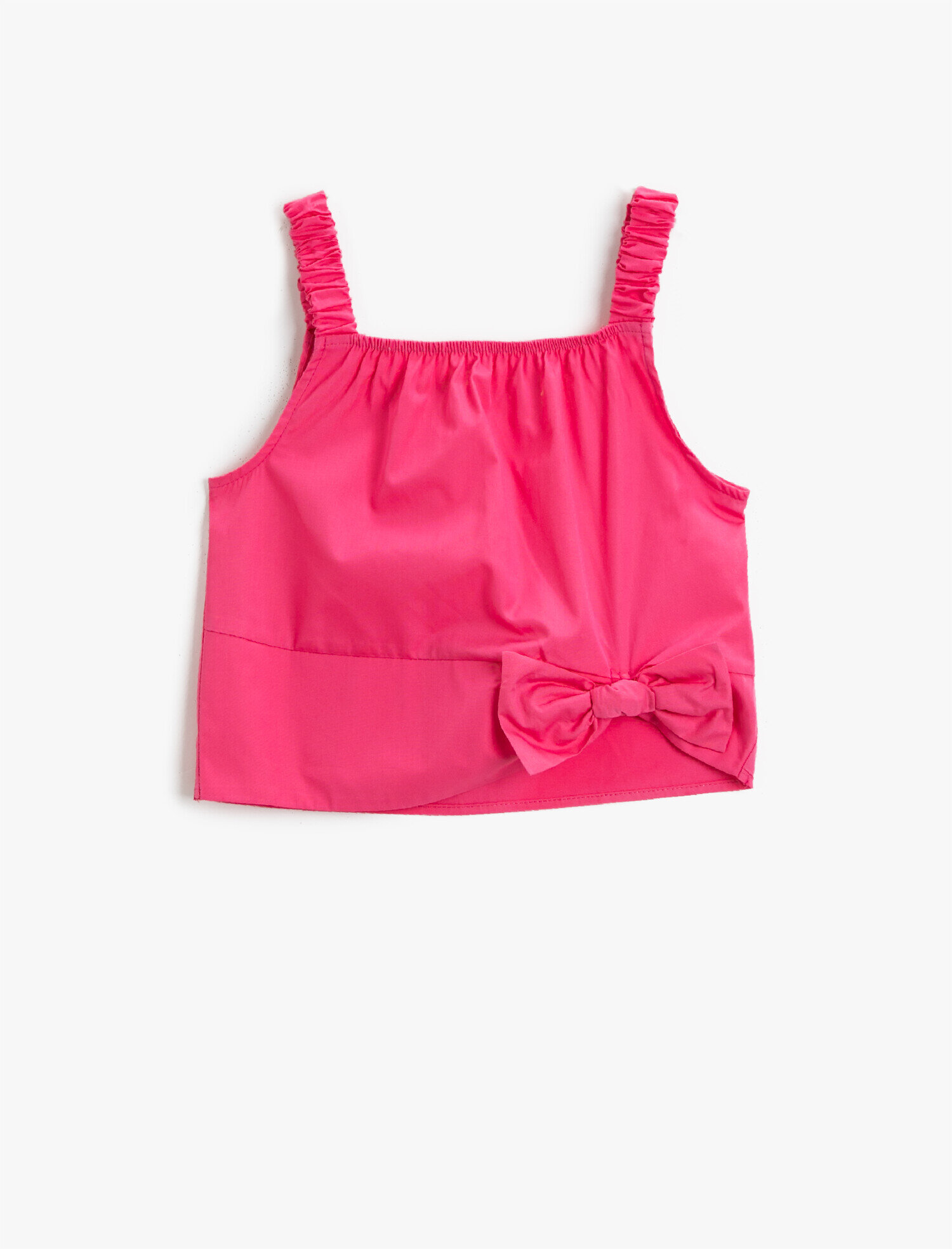  Kız Çocuk Kurdele Detaylı Bluz Askılı Pamuklu