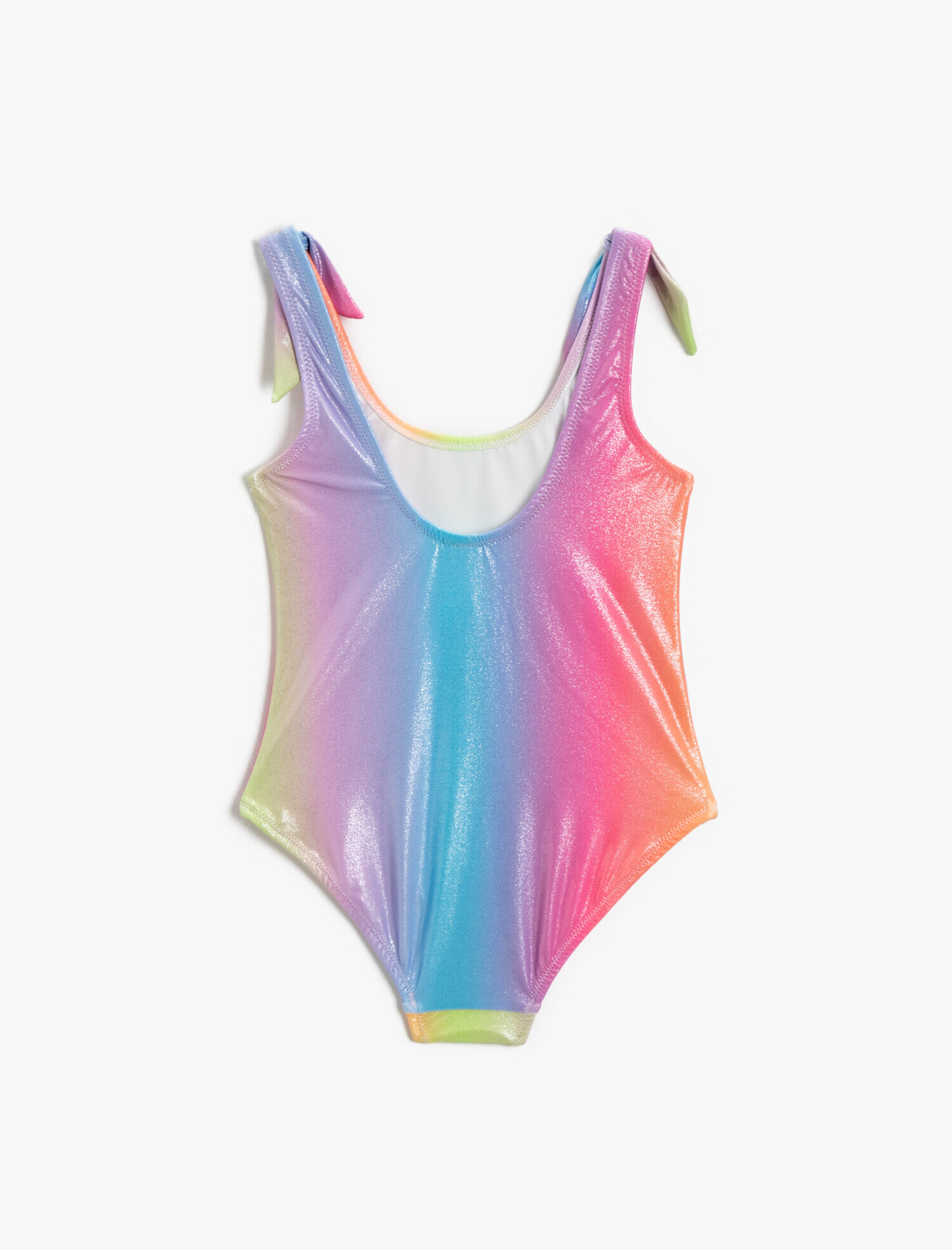  Kız Çocuk Mayo Kalın Askılı Bağlamalı Parlak Degrade