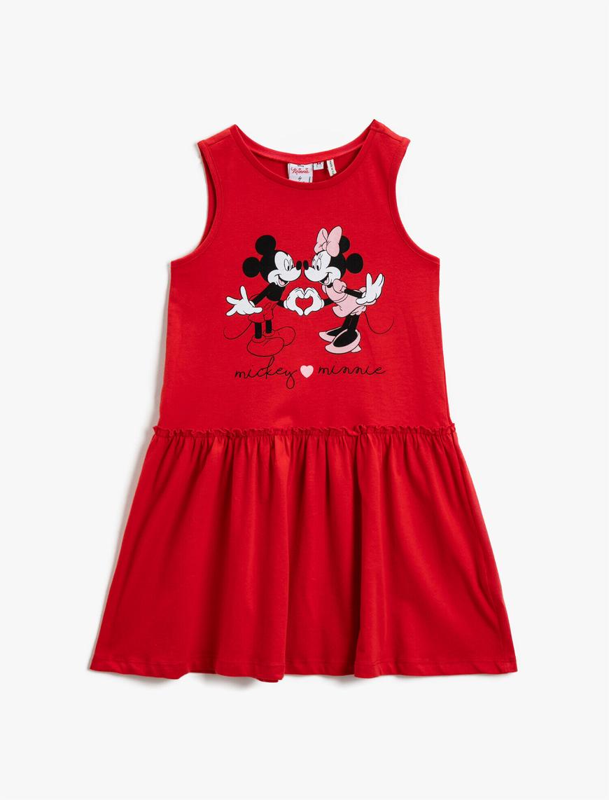  Kız Çocuk Minnie Mouse Elbise Lisanslı Pamuklu