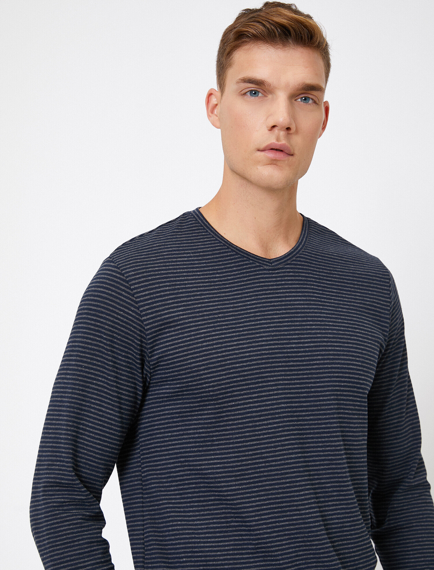   Çizgili Tişört Uzun Kollu