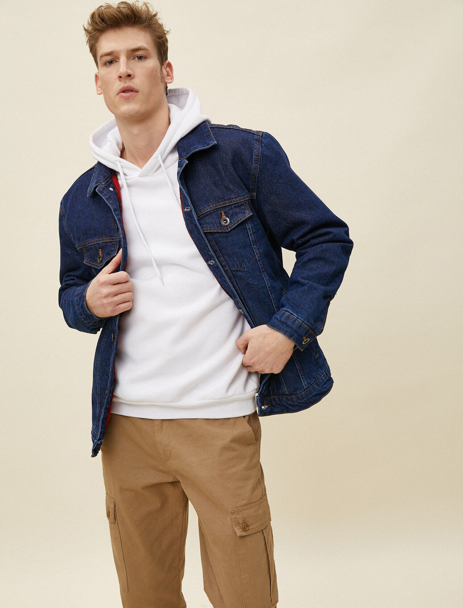   Cep Detaylı Jean Ceket