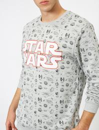 Star Wars Lisanslı Baskılı Sweatshirt