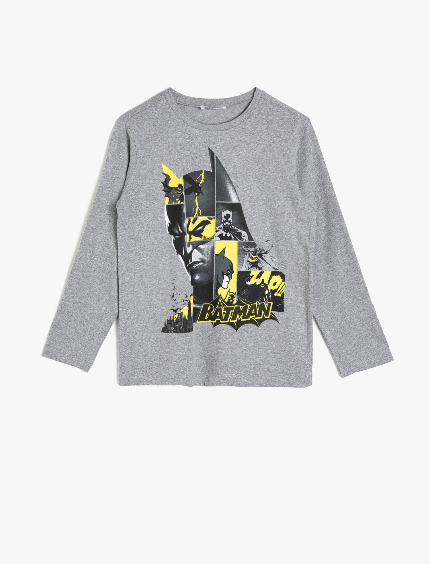  Erkek Çocuk Lisanslı Batman Baskılı Tişört Uzun Kollu