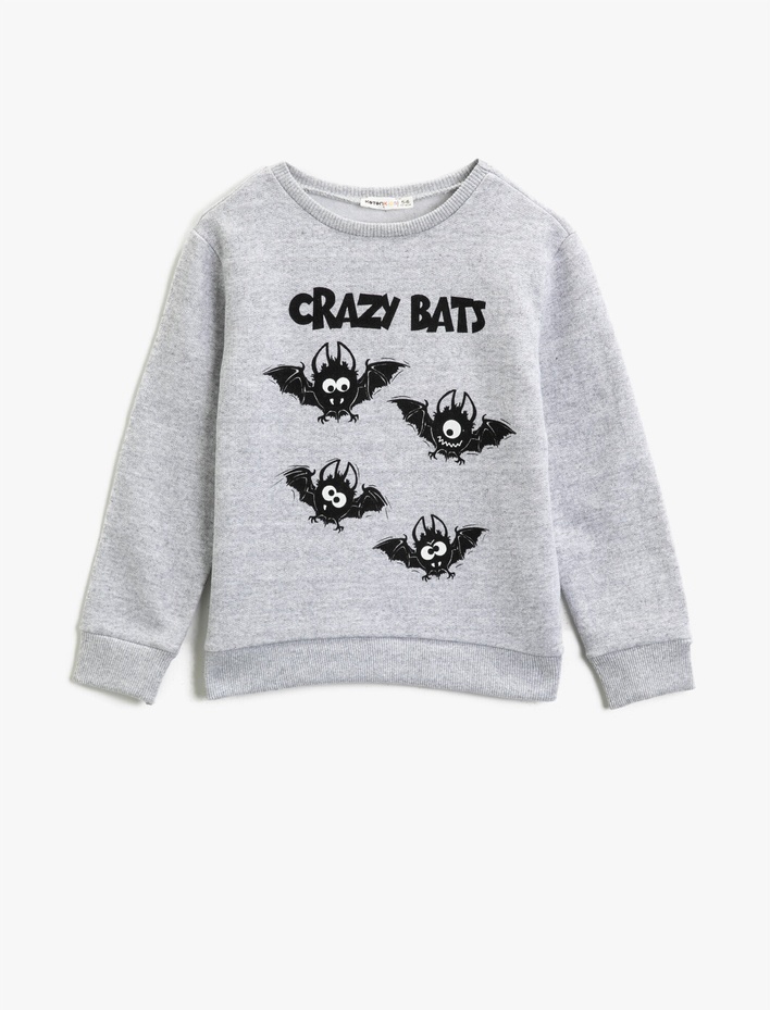 Erkek Çocuk Slogan Baskılı Sweatshirt