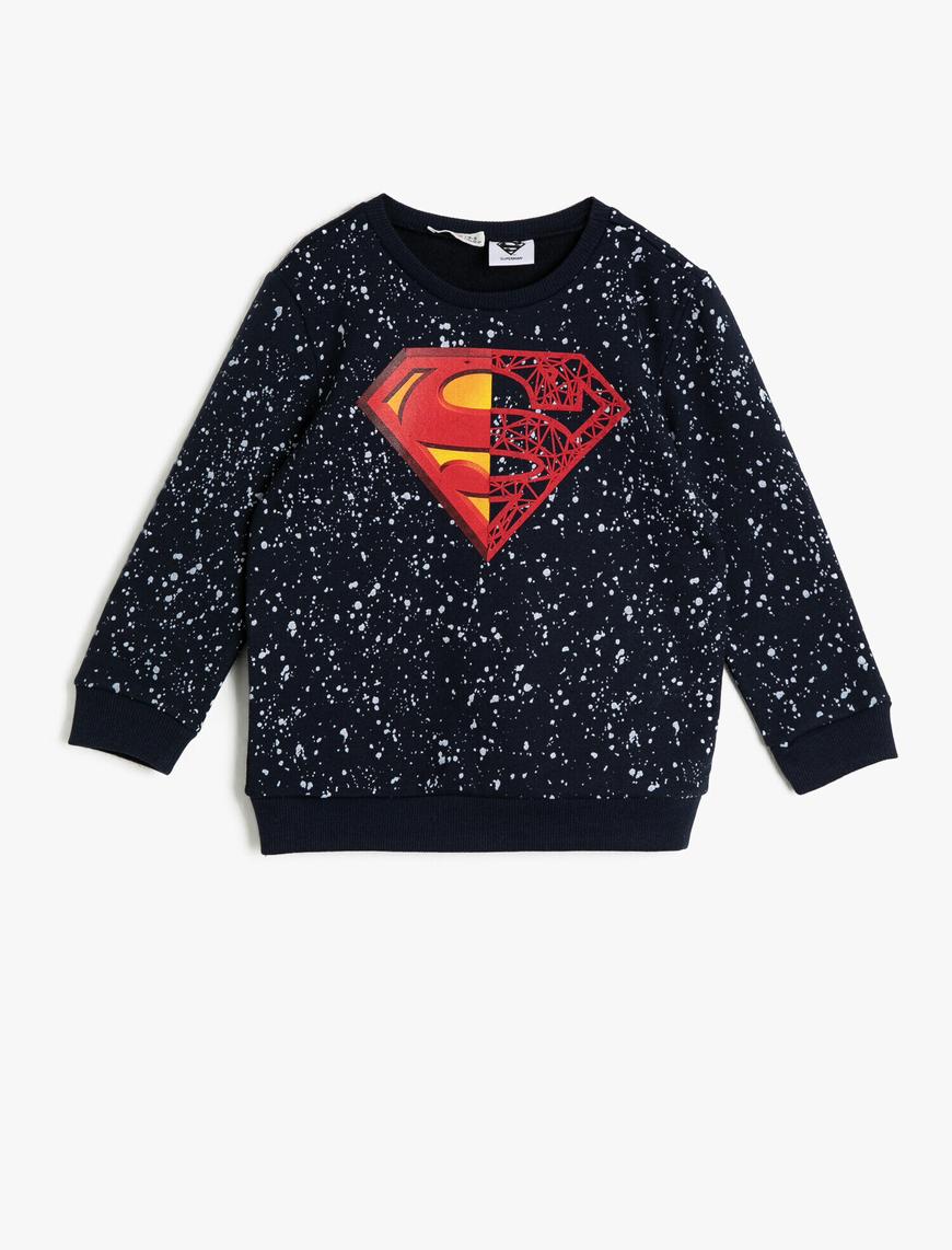  Erkek Çocuk Superman Lisanslı Baskılı Sweatshirt