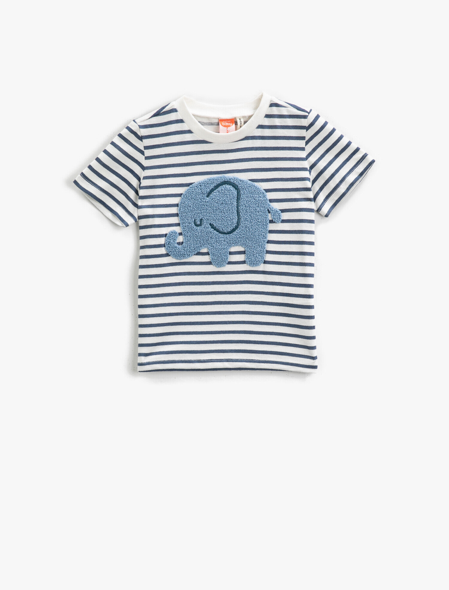  Erkek Bebek Çizgili Tişört Bisiklet Yaka Kısa Kollu Pamuklu