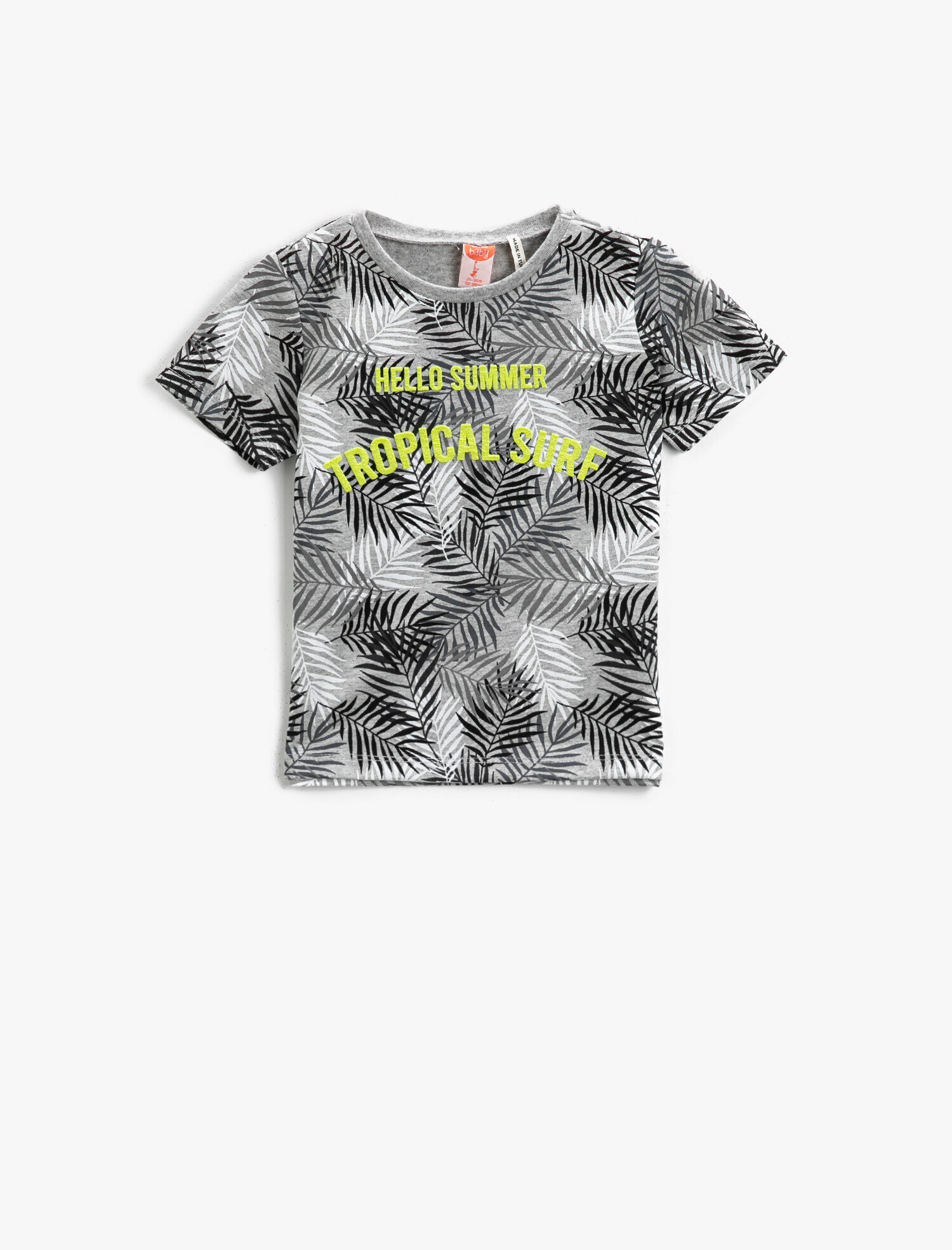  Erkek Bebek Baskılı Tişört Bisiklet Yaka Pamuklu