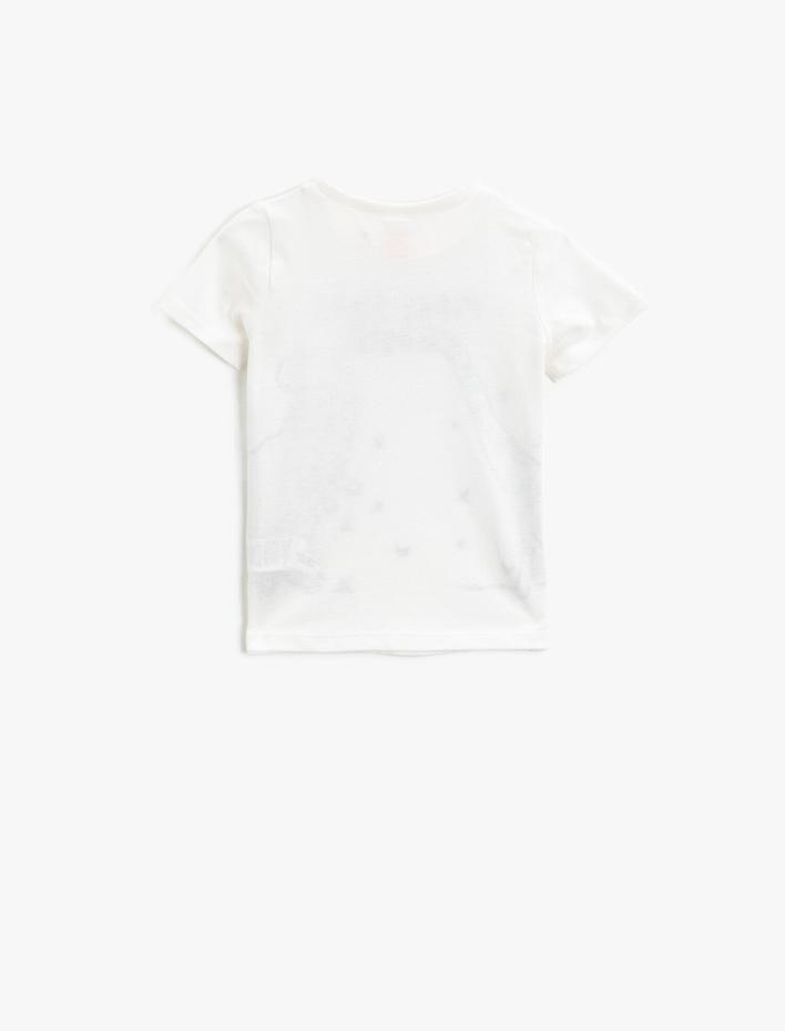 Erkek Bebek Kısa Kollu Tişört Pamuklu Baskılı Bisiklet Yaka