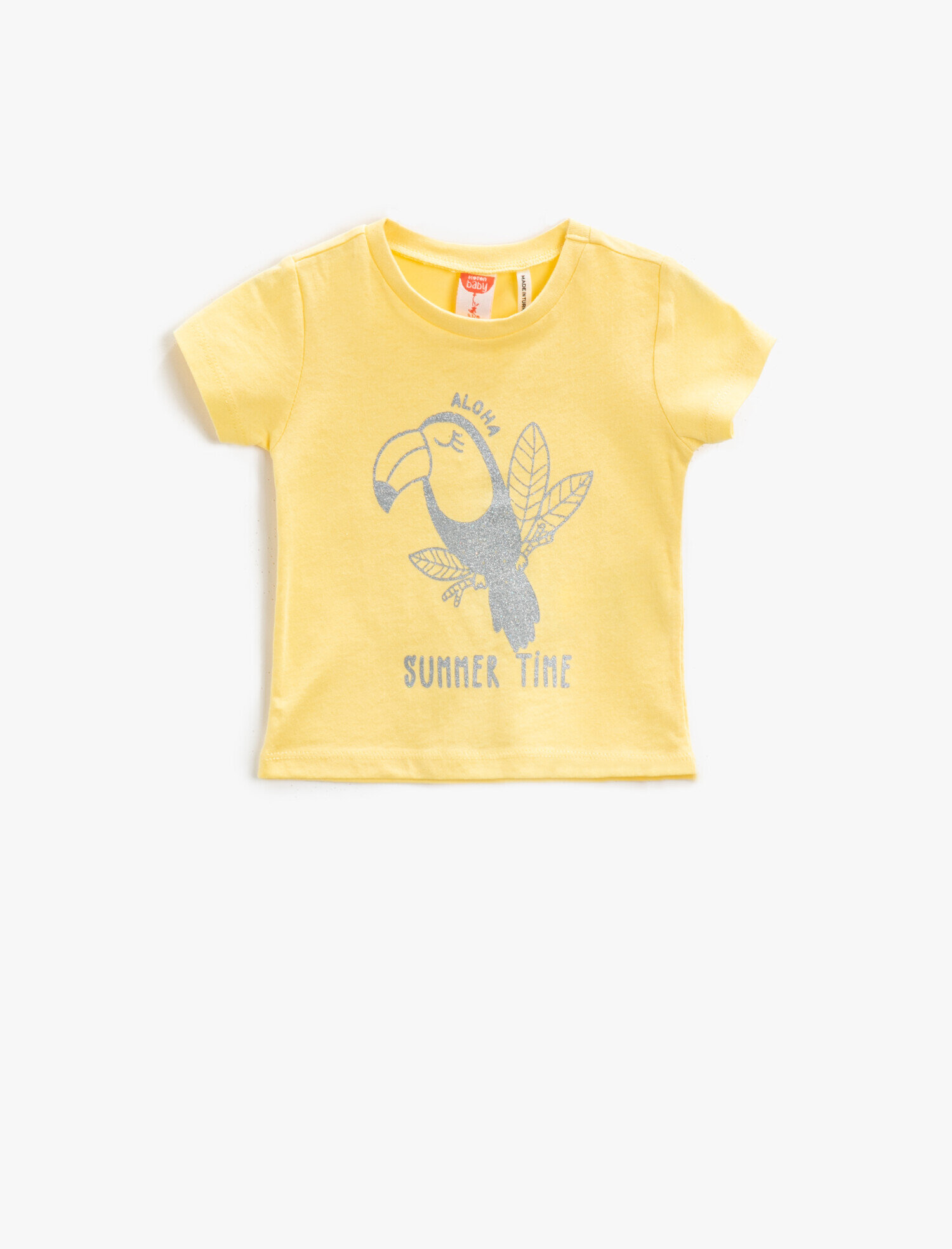  Kız Bebek Baskılı Tişört Kısa Kollu Pamuklu