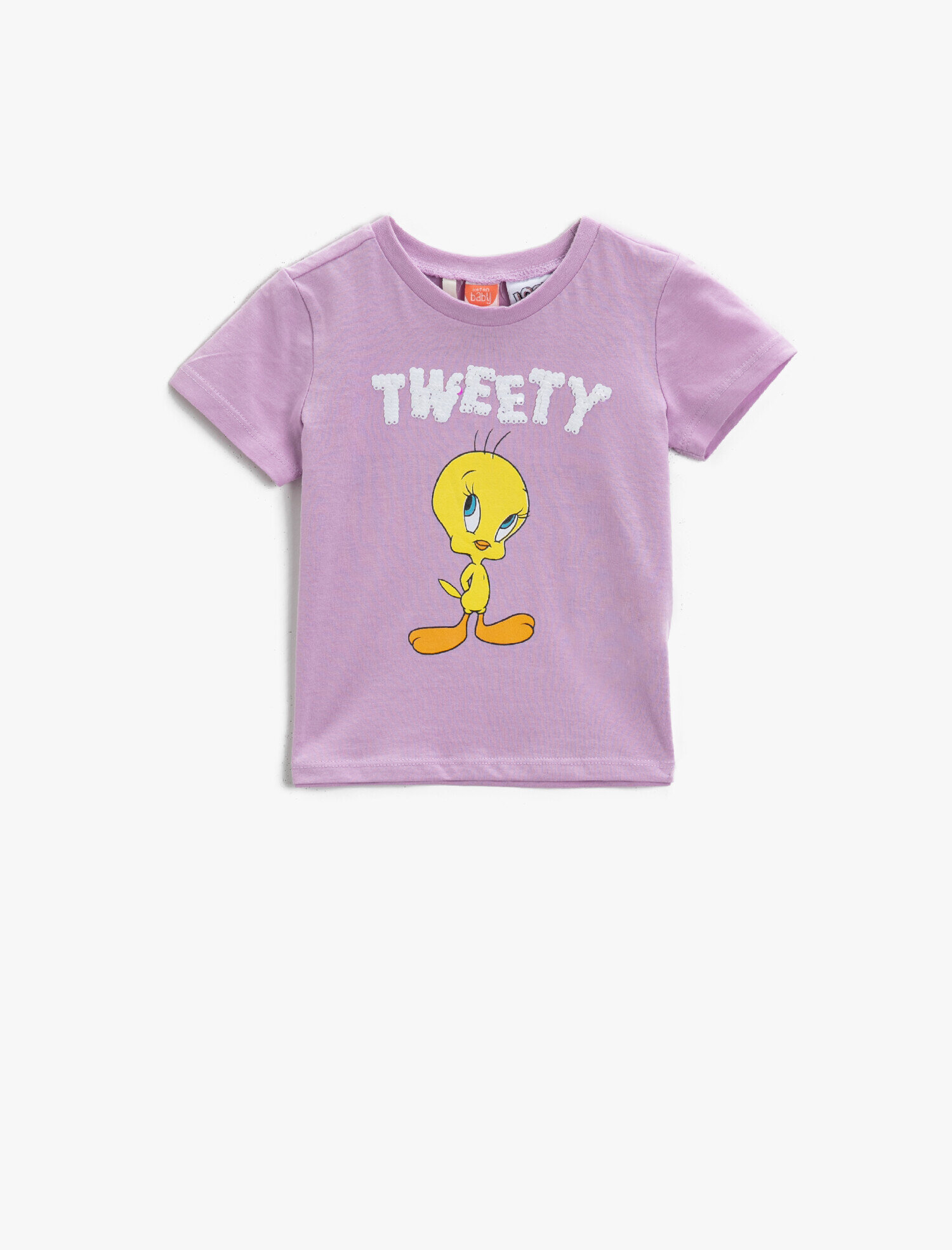Kız Bebek Tweety Tişört Kısa Kollu Lisanslı Baskılı Pamuklu