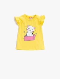 Fırfırlı Baskılı Atlet Pamuklu