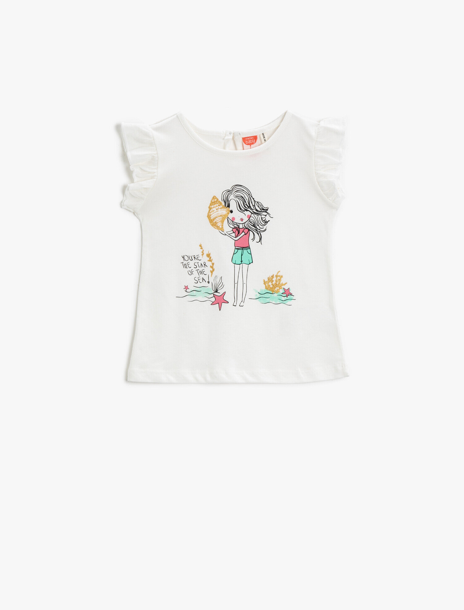  Kız Bebek Baskılı Atlet Pamuklu Fırfırlı