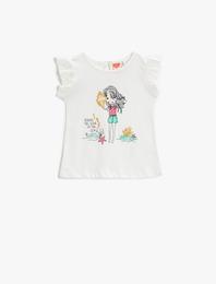 Baskılı Atlet Pamuklu Fırfırlı