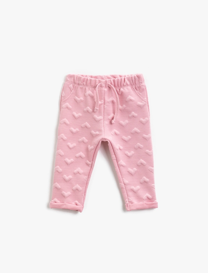 Kız Bebek Pamuklu Desenli Normal Bel Eşofman Altı