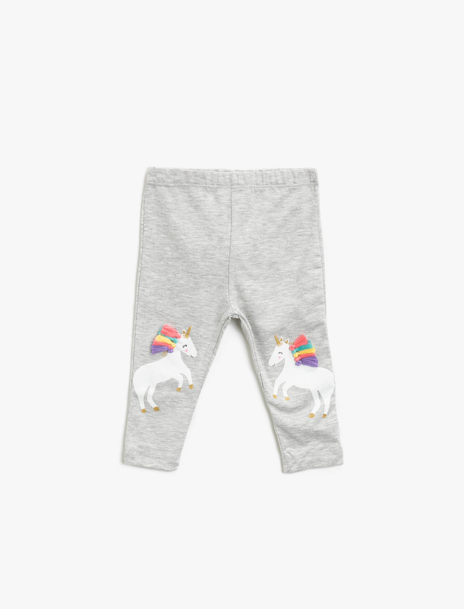  Kız Bebek Unicorn Baskılı Püsküllü Tayt