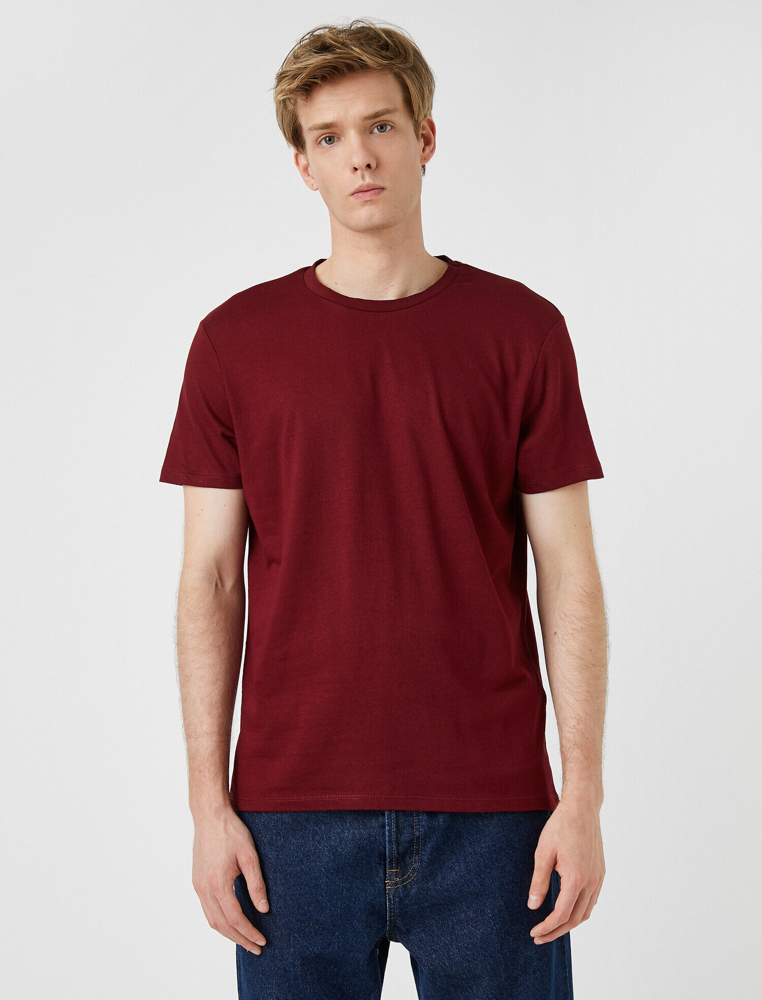   Bisiklet Yaka Tişört Pamuklu