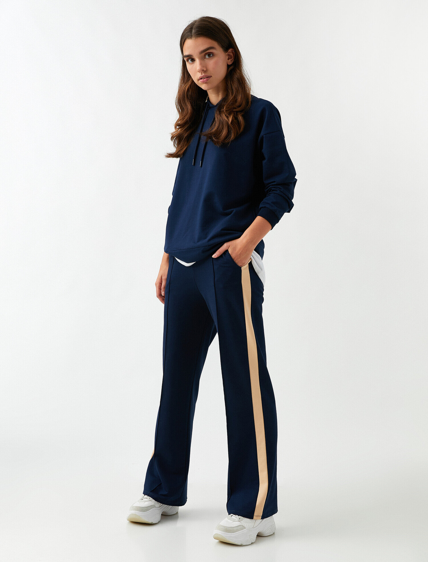   Şerit Detaylı Eşofman Altı Geniş Paça