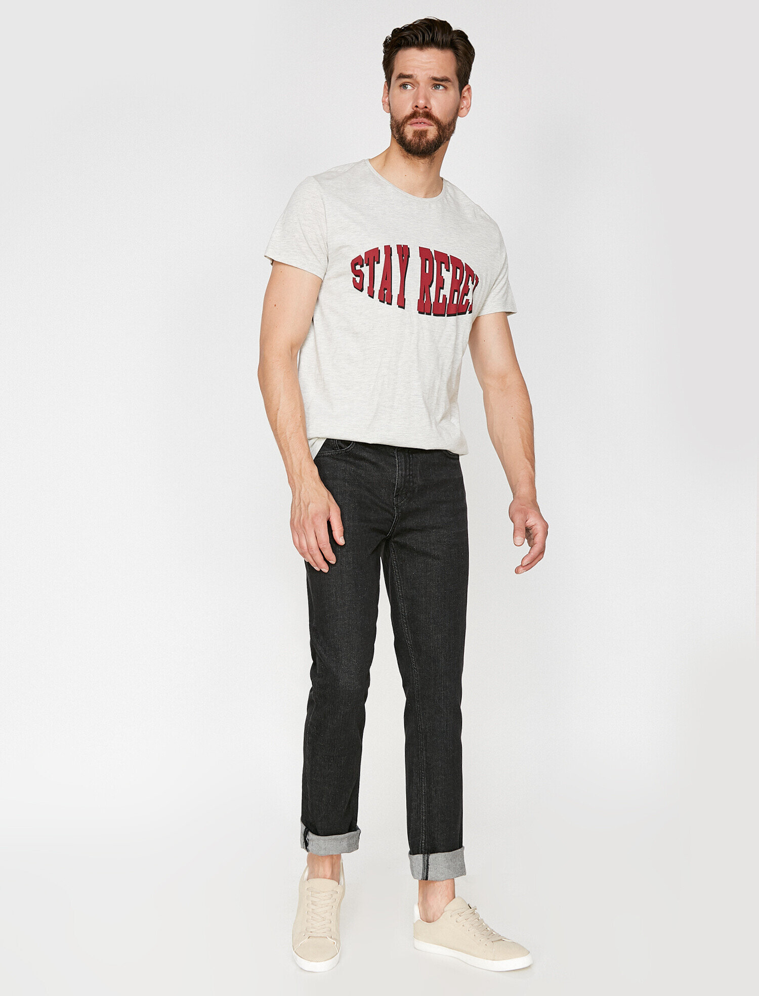   Straight Fit Boru Paça Kot Pantolon - Mark Jean