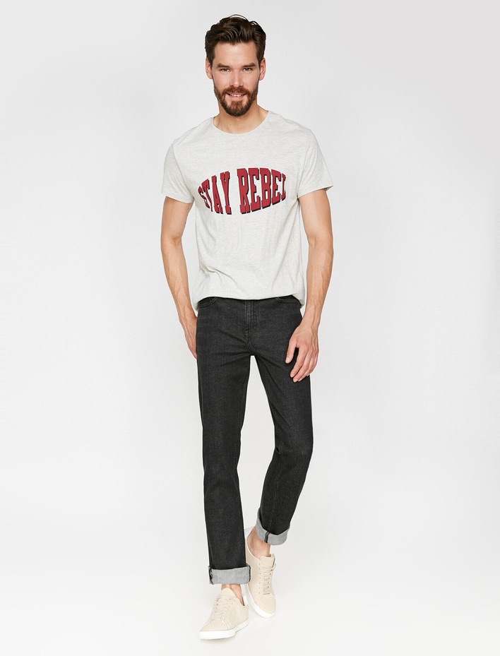  Straight Fit Boru Paça Kot Pantolon - Mark Jean