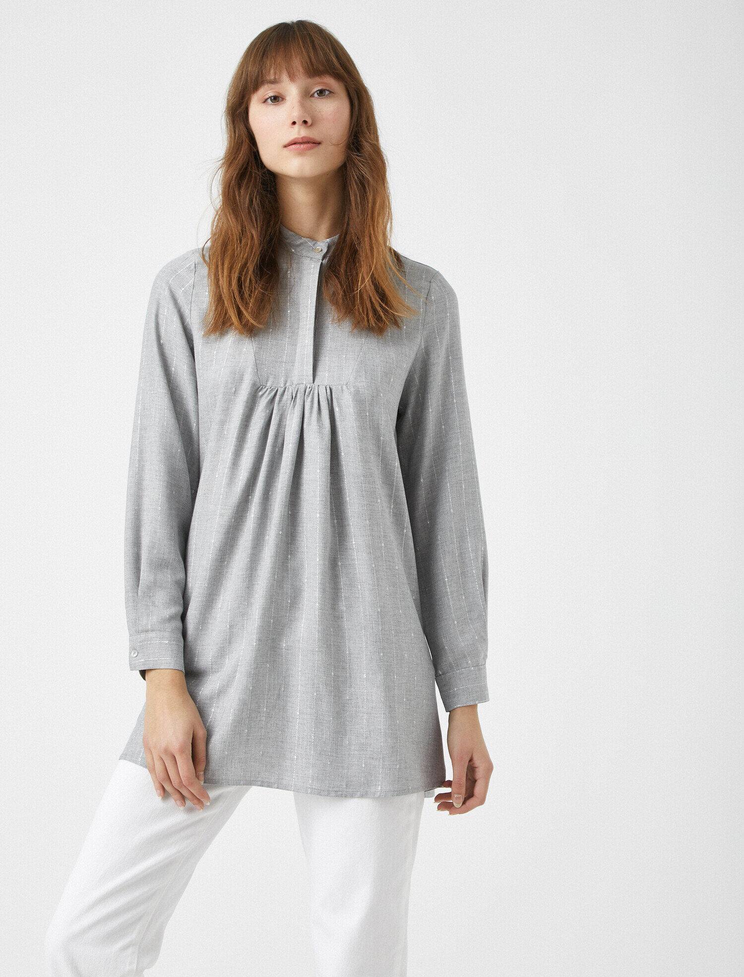   Mandarin Yaka 3/4 Kol Oversize Tunik