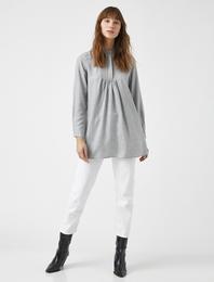 Mandarin Yaka 3/4 Kol Oversize Tunik