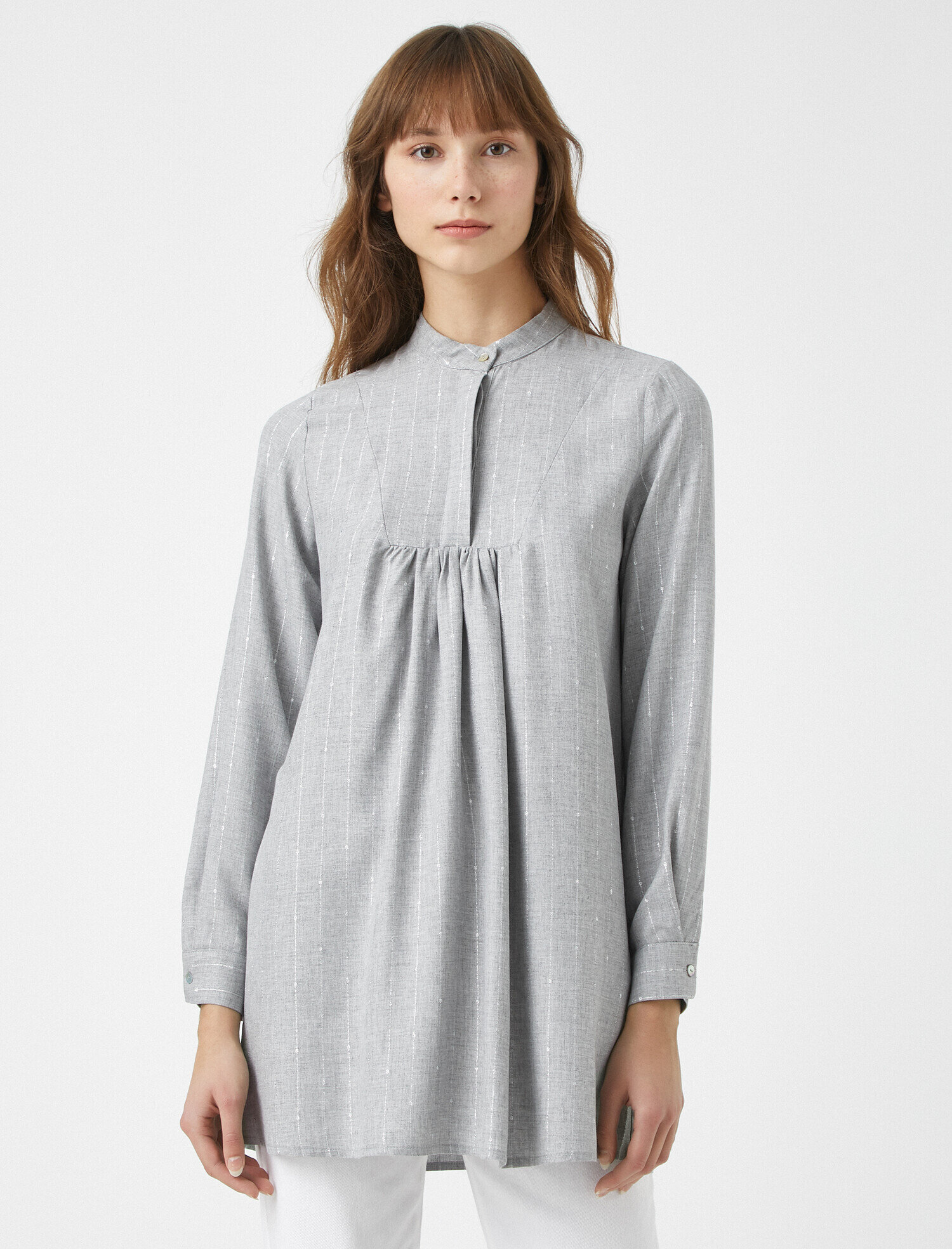   Mandarin Yaka 3/4 Kol Oversize Tunik