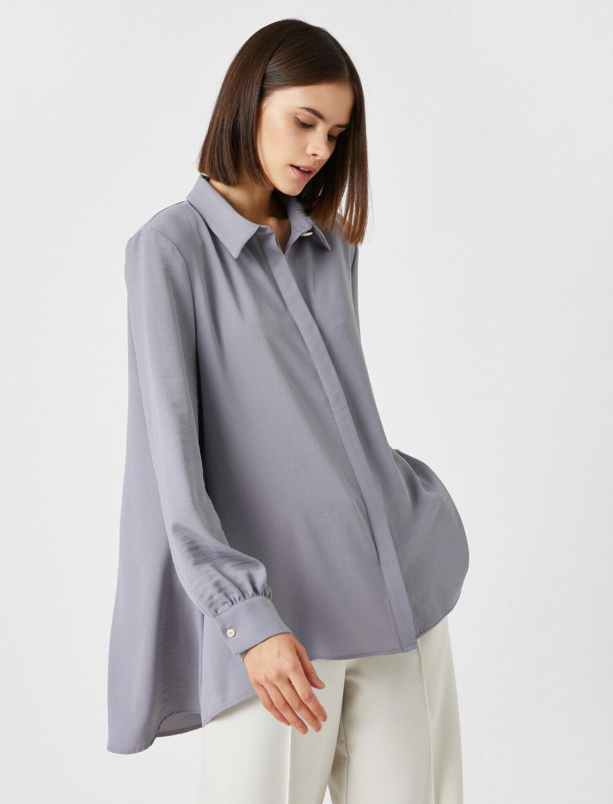   Gömlek Yaka Oversize Tunik