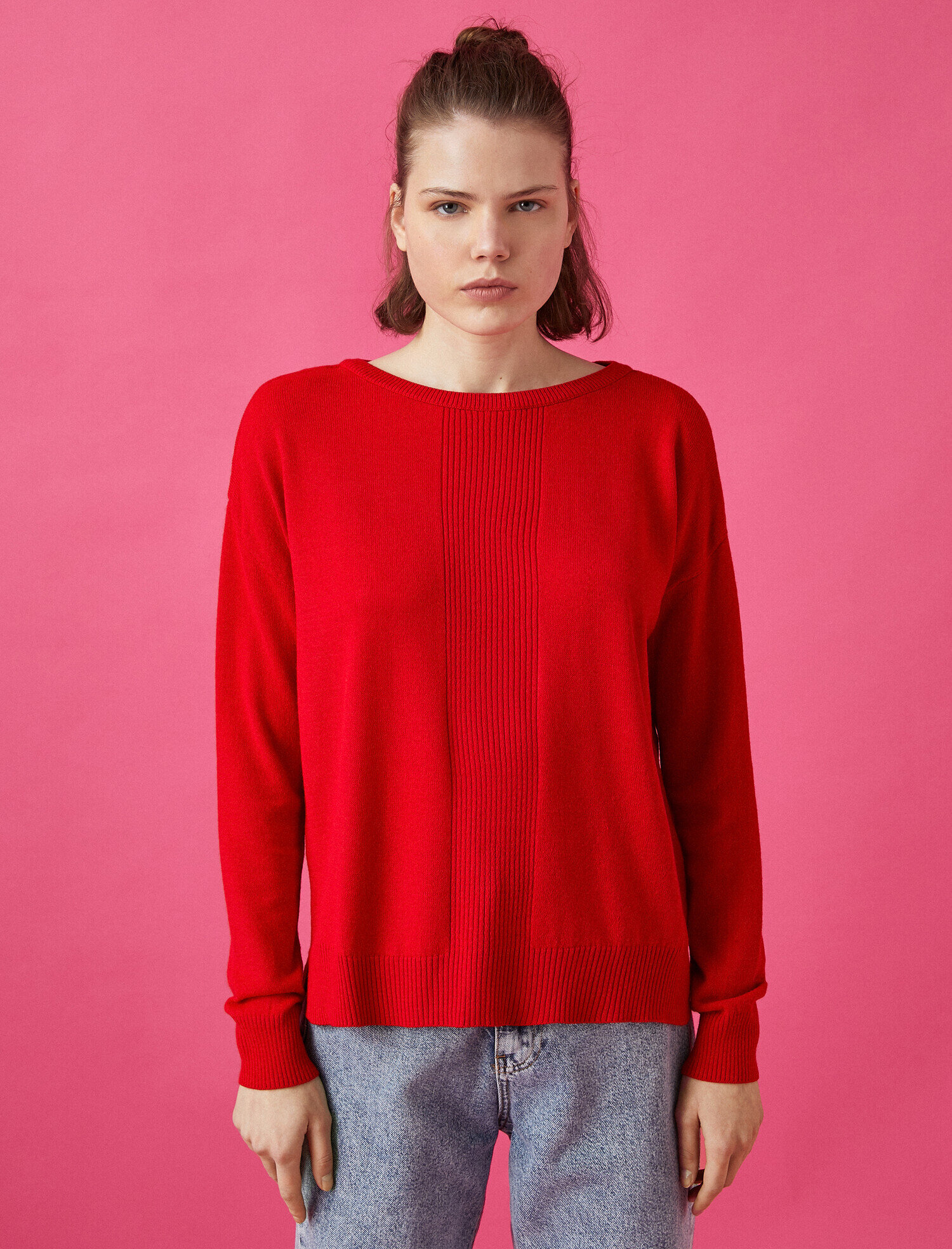   Bisiklet Yaka Triko Kazak