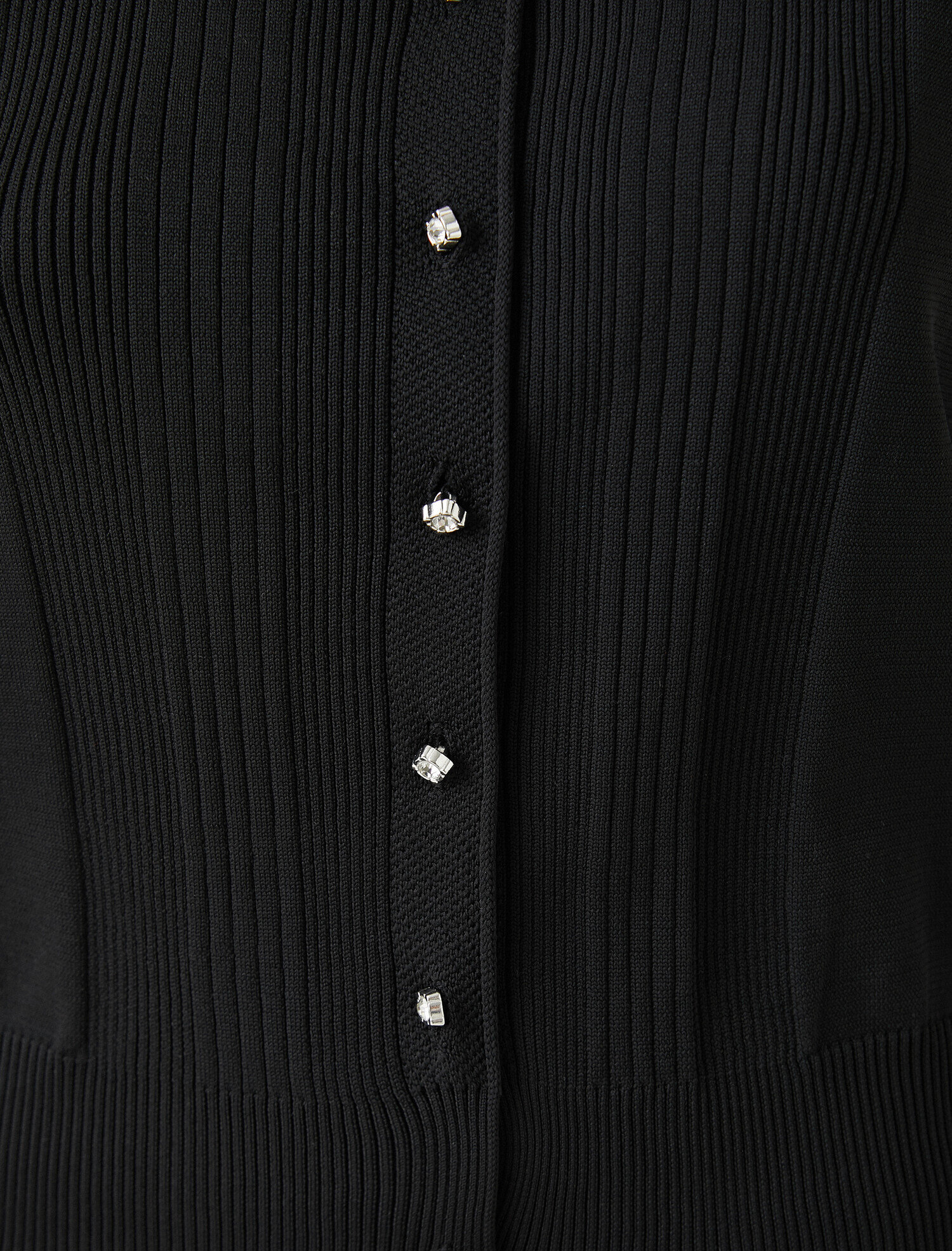   Bisiklet Yaka Düğme Detaylı Triko Hırka