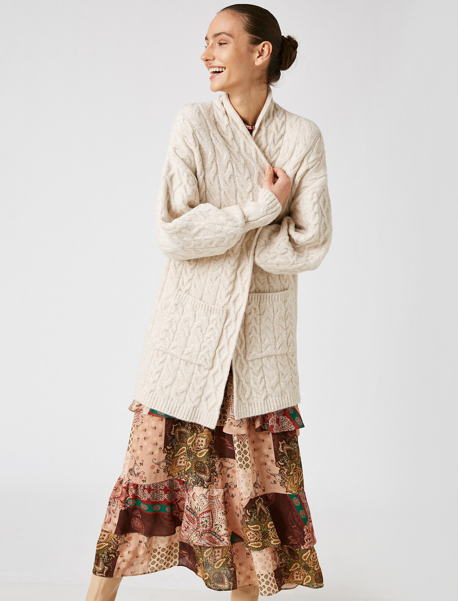 Uzun Kollu Oversize Hırka