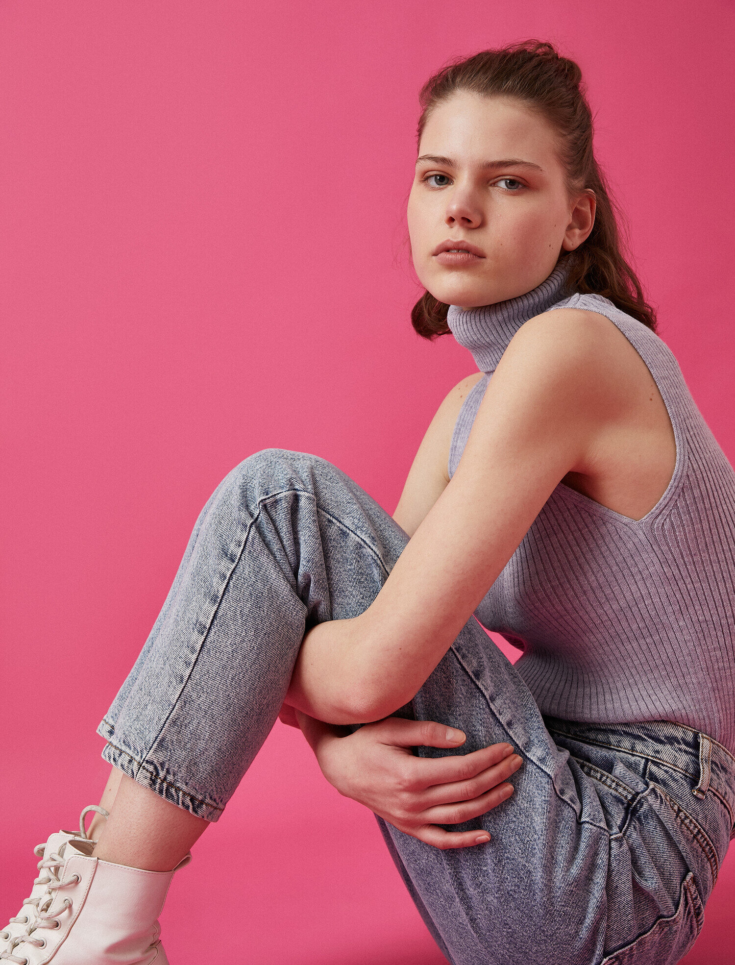   Balıkçı Yaka Kolsuz Triko Kazak