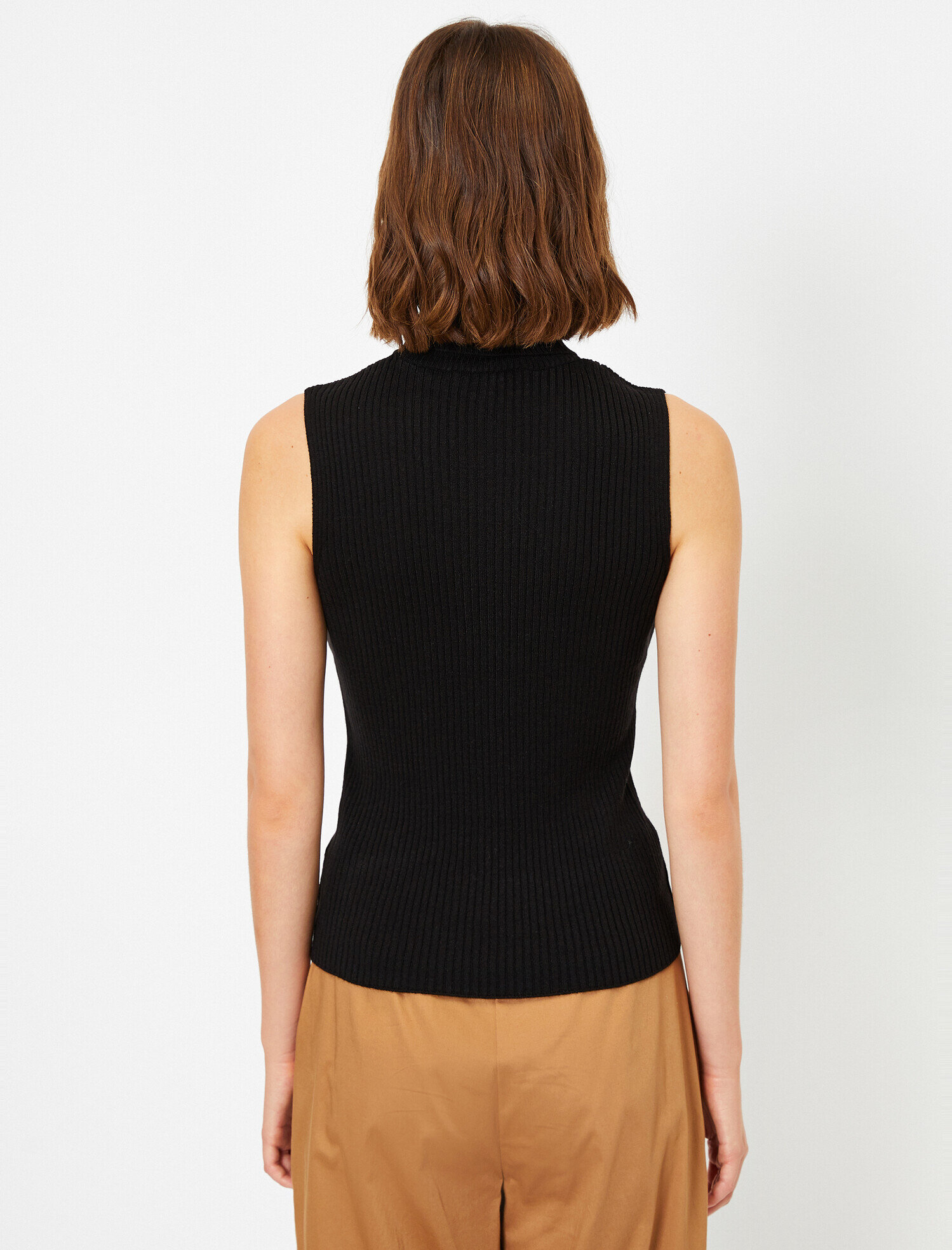   Balıkçı Yaka Kolsuz Triko Kazak