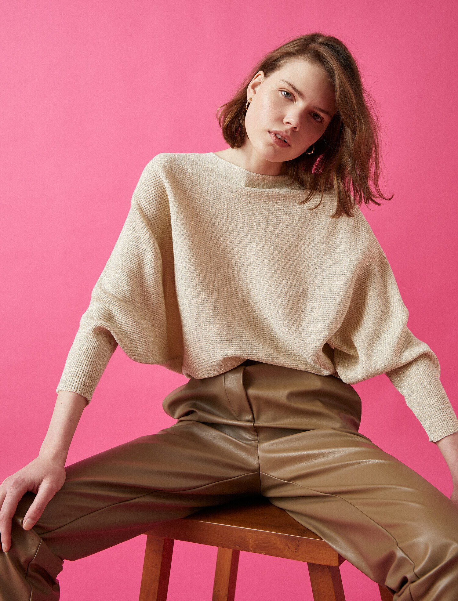 Kayik Yaka 3/4 Kol Triko Kazak